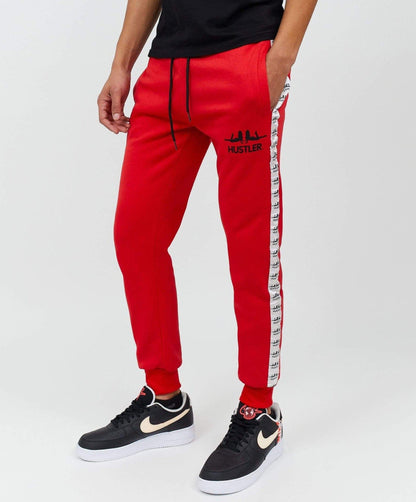 Hustler Side Stripe Logo Jogger - Red | Reason Clothing Premium