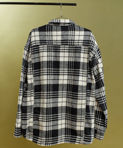 Plaid Black And White Super Heavy Weight Flannel Shirt Jacket | Reason Clothing Best Seller