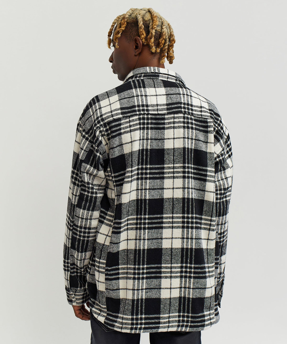 Plaid Black And White Super Heavy Weight Flannel Shirt Jacket | Reason Clothing Best Seller