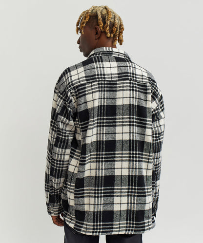 Plaid Black And White Super Heavy Weight Flannel Shirt Jacket | Reason Clothing Best Seller