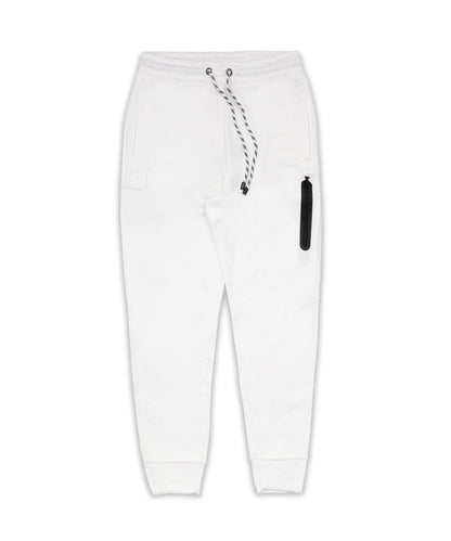 Jeff Slim Fit White Jogger With Side Zip Pocket | Reason Clothing Essential