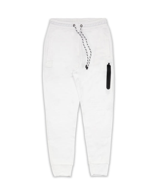 Jeff Slim Fit White Jogger With Side Zip Pocket | Reason Clothing Essential