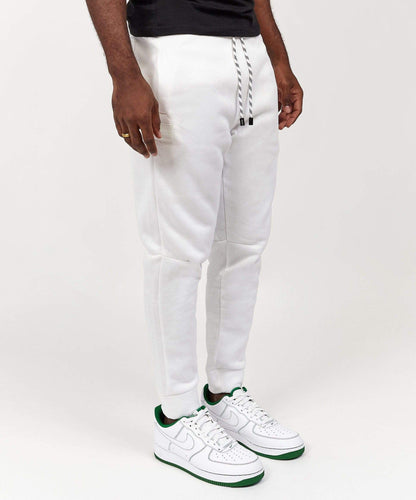 Jeff Slim Fit White Jogger With Side Zip Pocket | Reason Clothing Essential