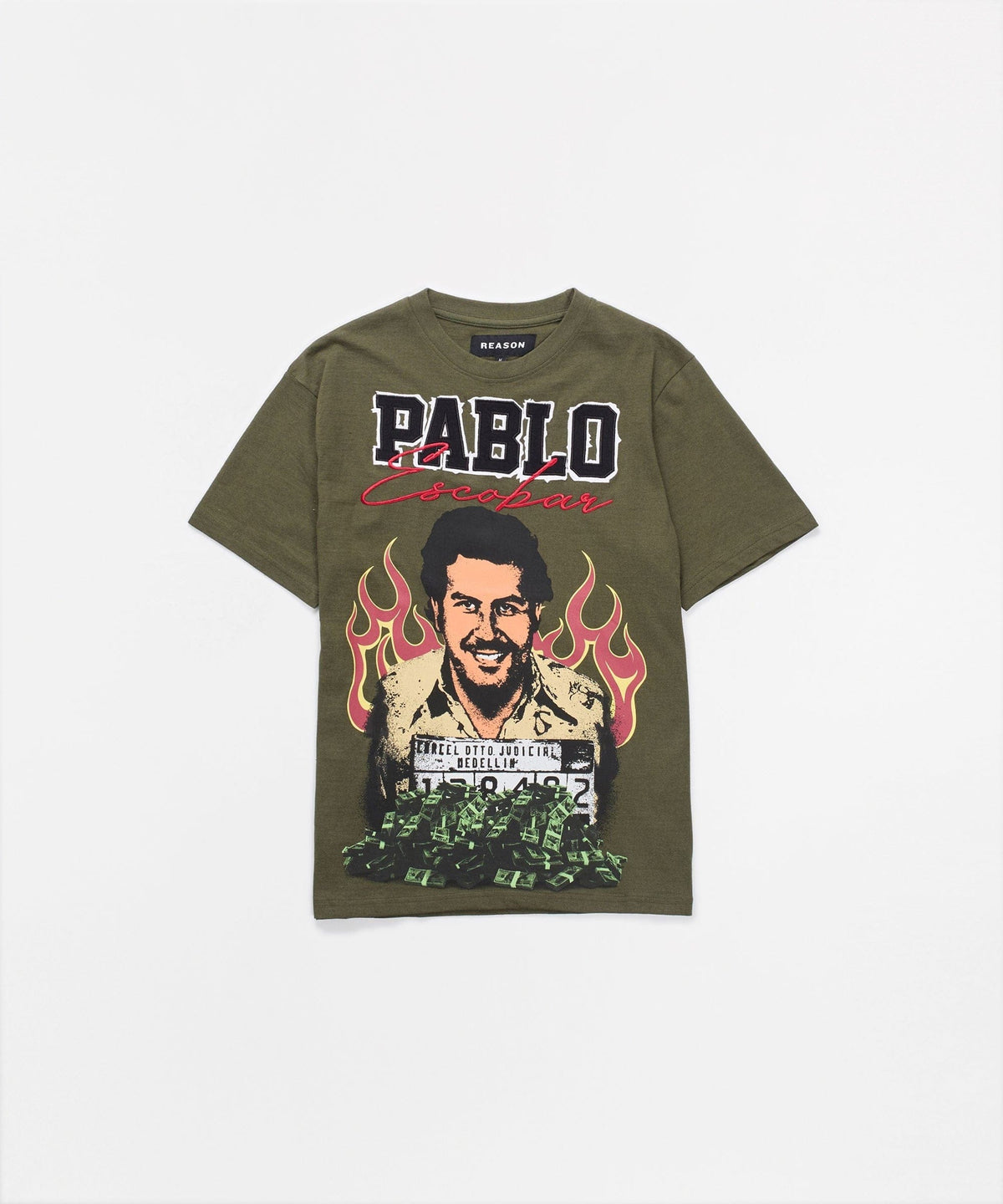 Plus Size Pablo Mugshot Shorts Sleeve Tee - Olive Green | Reason Clothing Trending