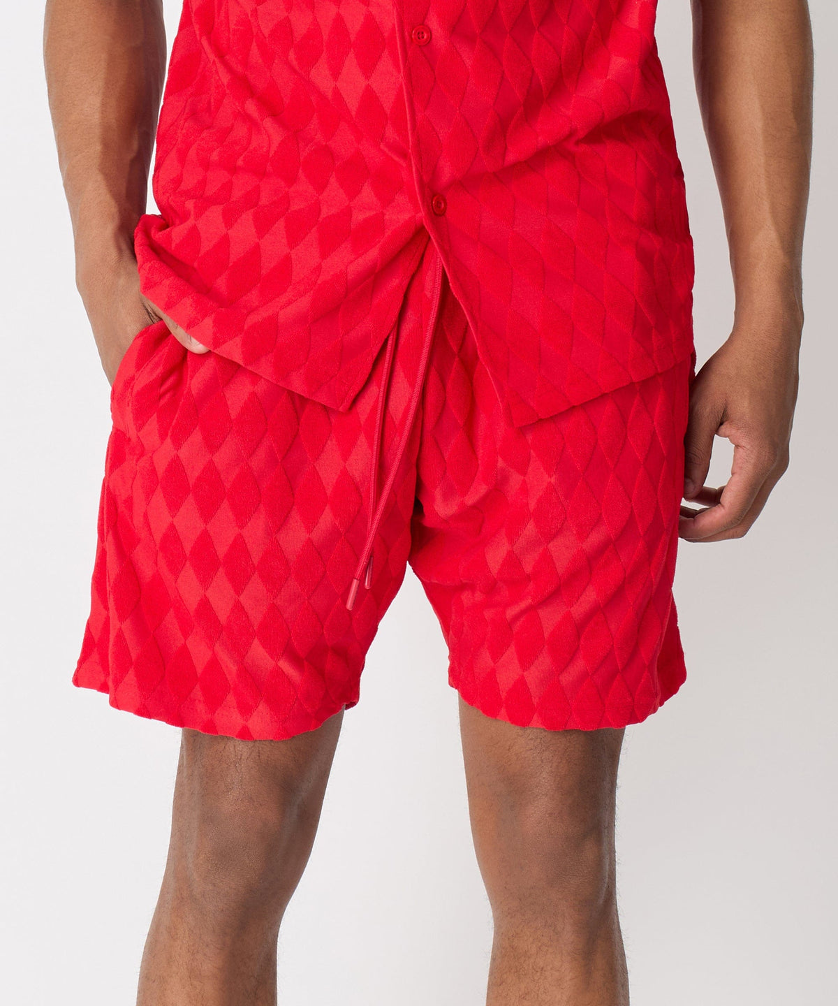 Diamond Plate Towel Short - Red | Reason Clothing Trusted