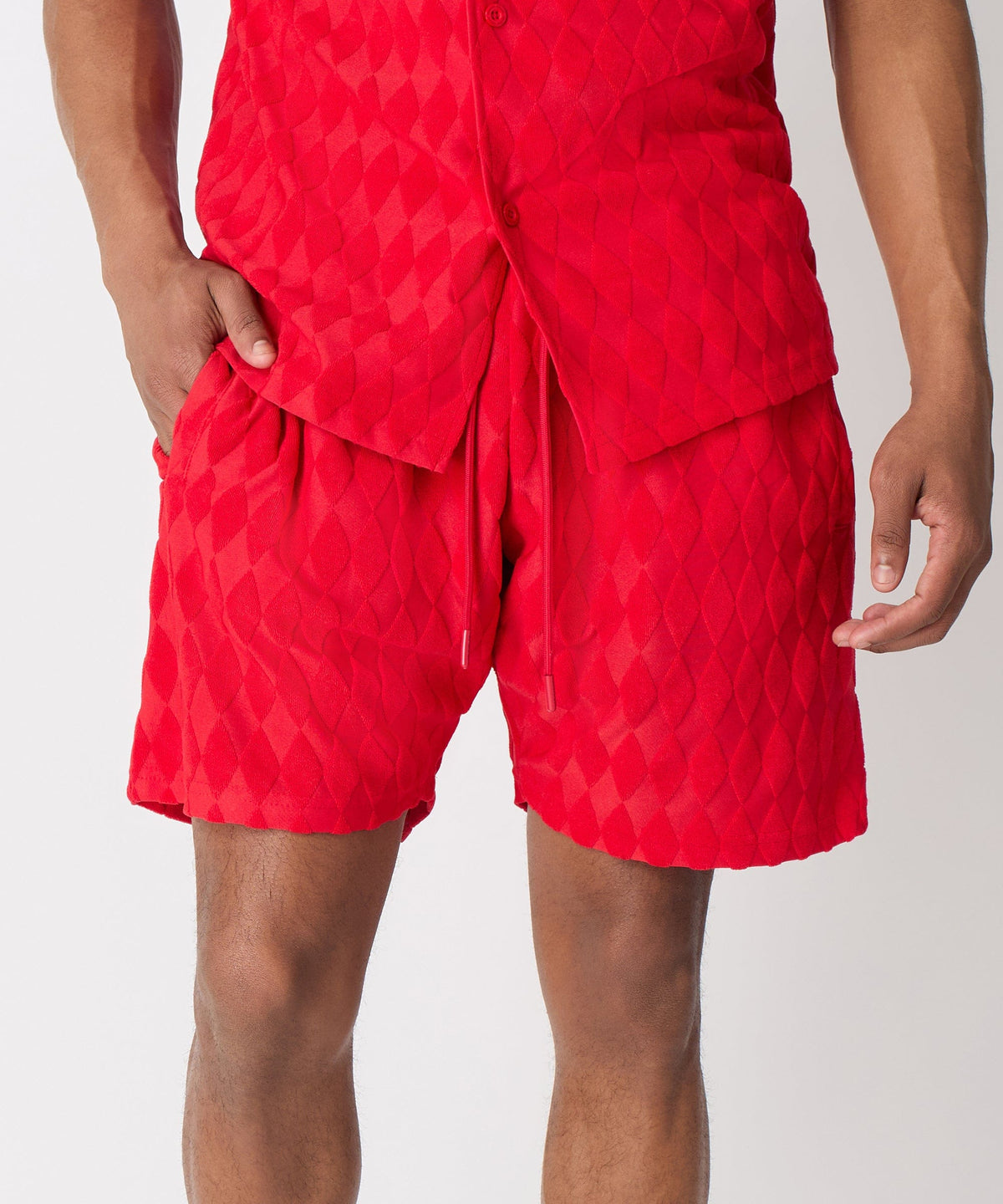Diamond Plate Towel Short - Red | Reason Clothing Trusted