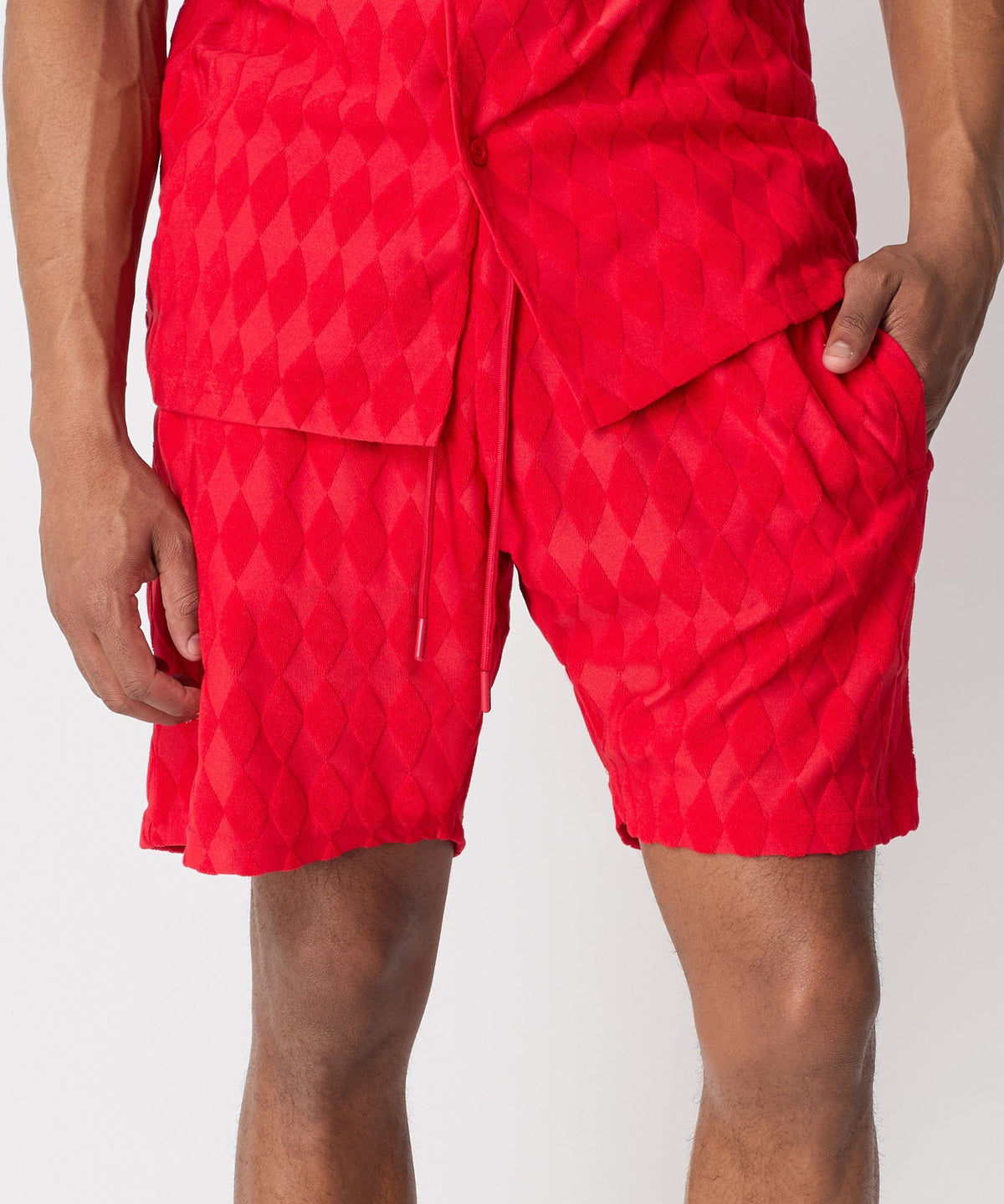 Diamond Plate Towel Short - Red | Reason Clothing Trusted