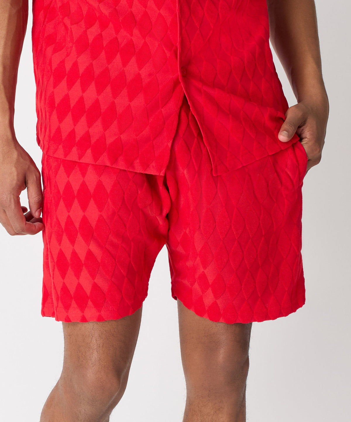 Diamond Plate Towel Short - Red | Reason Clothing Trusted