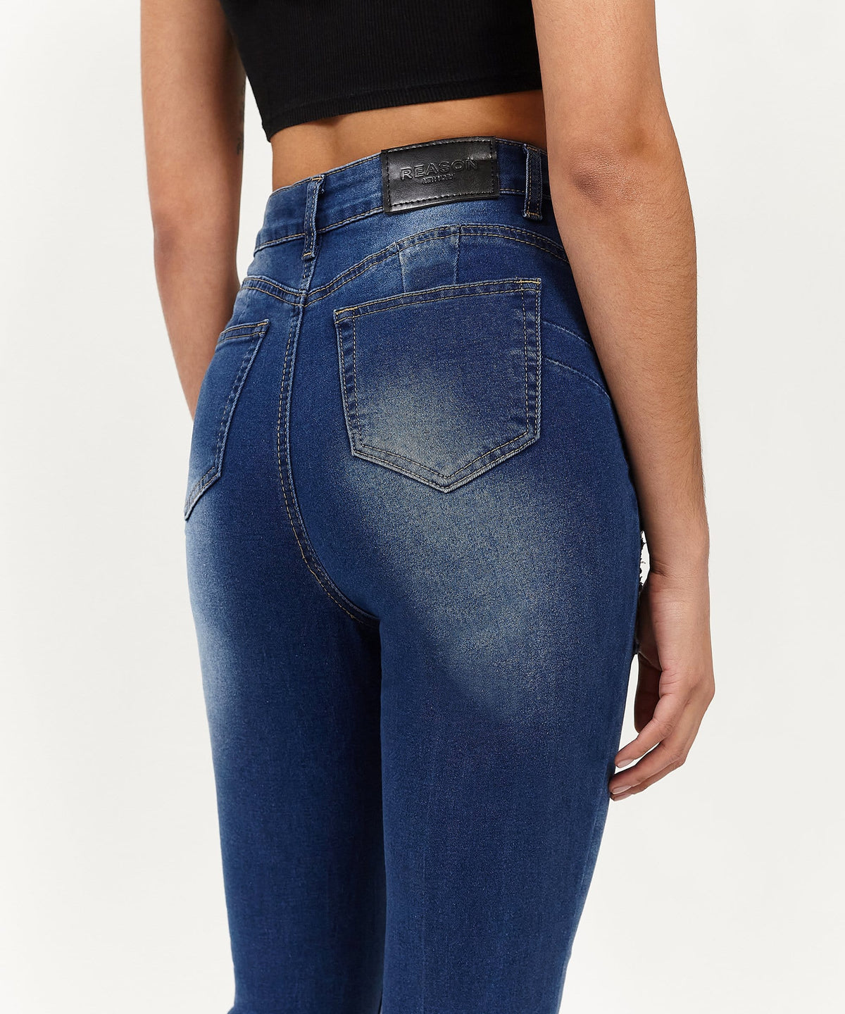 Womens Avas Medium Wash Ripped Jeans | Reason Clothing Hot Sale