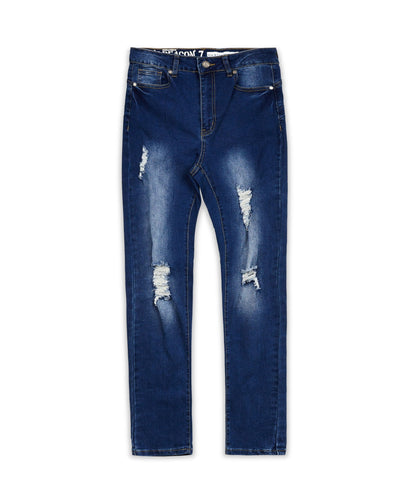 Womens Avas Medium Wash Ripped Jeans | Reason Clothing Hot Sale