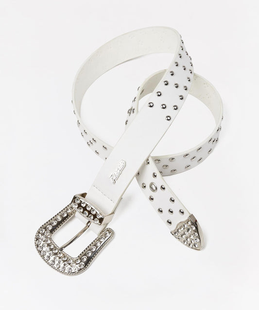 Carver Rhinestone Studded Diamond Belt | Reason Clothing Essential
