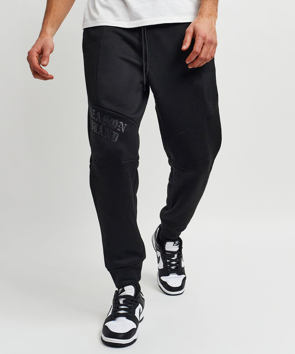 Justin Moto Cuffed Slim Fit Black Jogger | Reason Clothing Popular