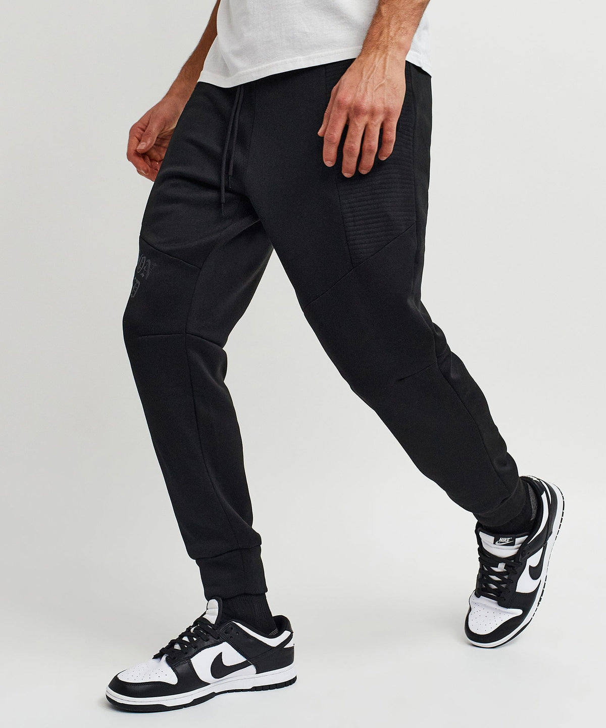 Justin Moto Cuffed Slim Fit Black Jogger | Reason Clothing Popular
