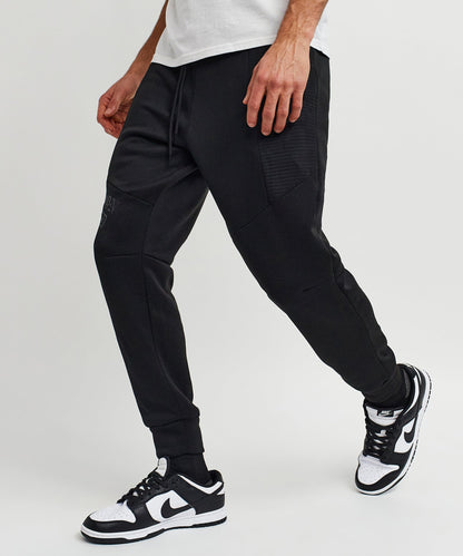 Justin Moto Cuffed Slim Fit Black Jogger | Reason Clothing Popular