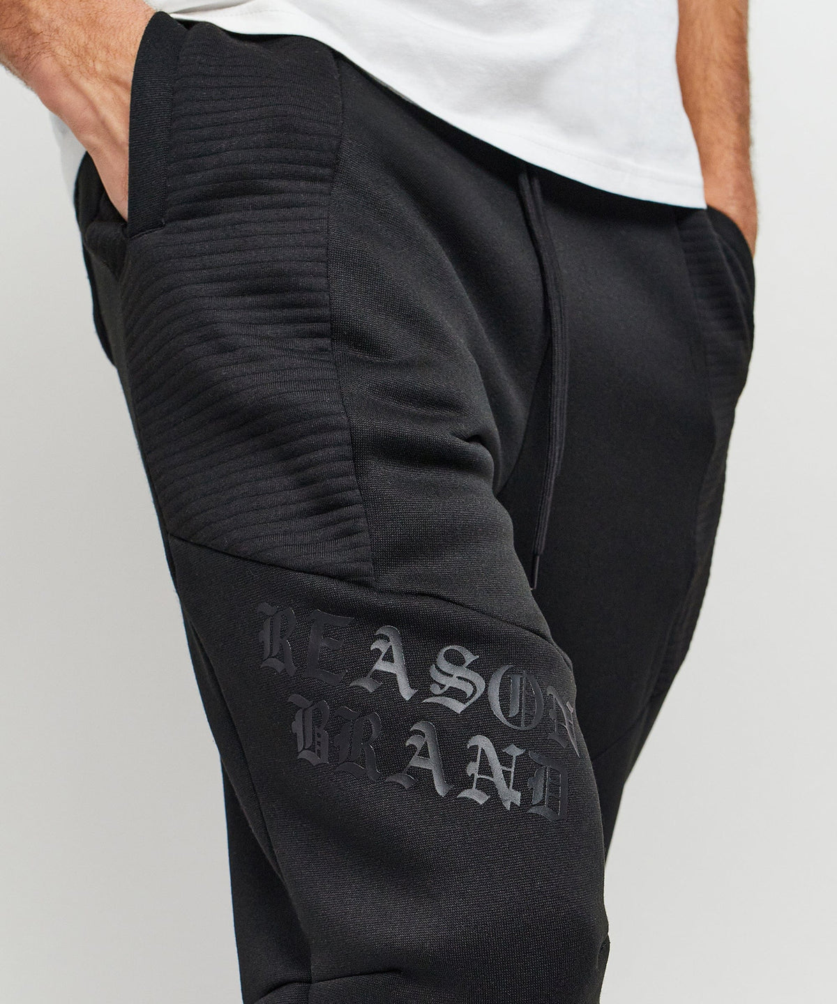 Justin Moto Cuffed Slim Fit Black Jogger | Reason Clothing Popular