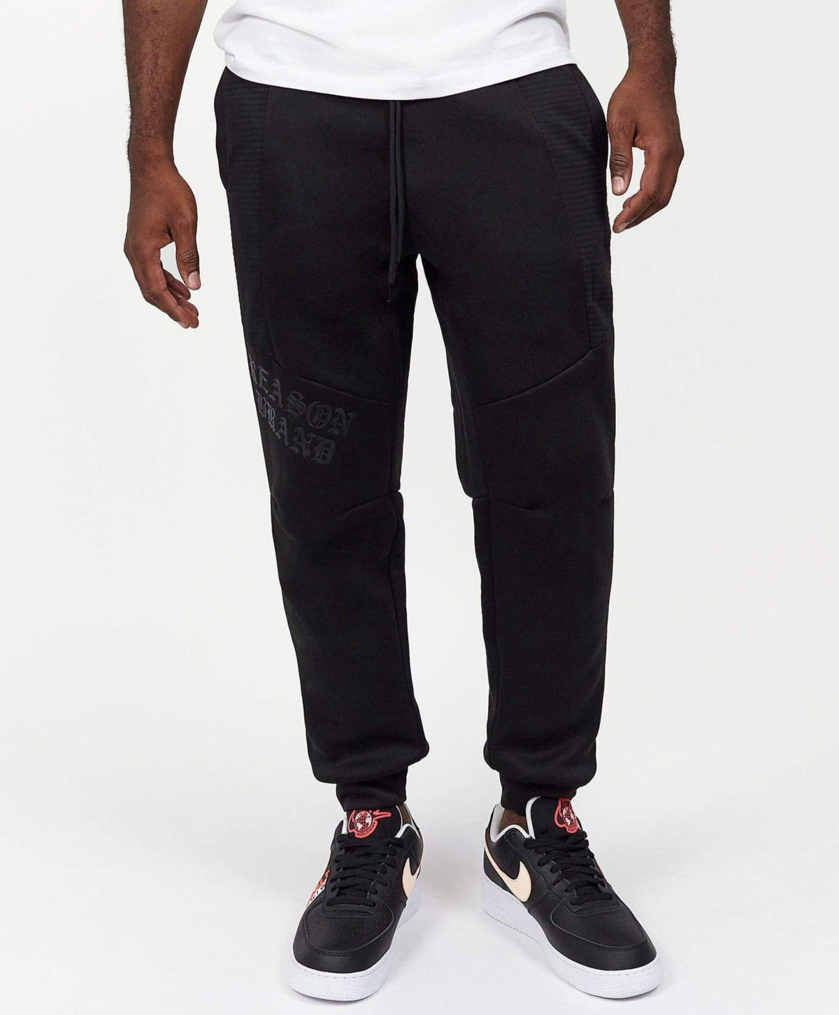 Justin Moto Cuffed Slim Fit Black Jogger | Reason Clothing Popular