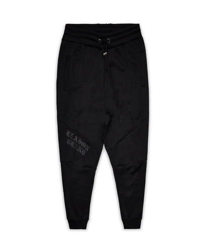 Justin Moto Cuffed Slim Fit Black Jogger | Reason Clothing Popular