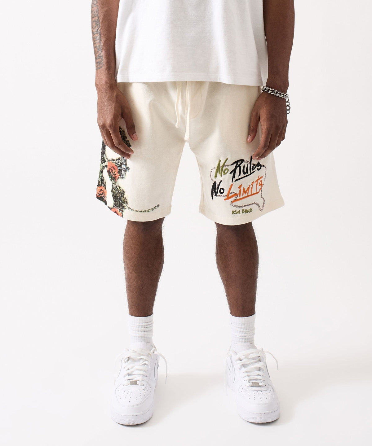 Mercy No Rules Embroidered Short - Cream | Reason Clothing Customer Favorite
