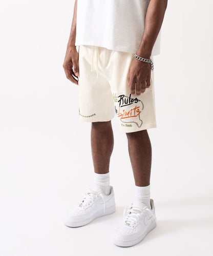 Mercy No Rules Embroidered Short - Cream | Reason Clothing Customer Favorite
