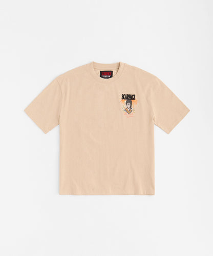 Scarface Money Embroidered Short Sleeve Tee - Khaki | Reason Clothing Essential