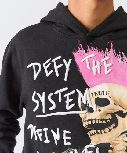 Define Embroidered Hoodie - Black | Reason Clothing Popular
