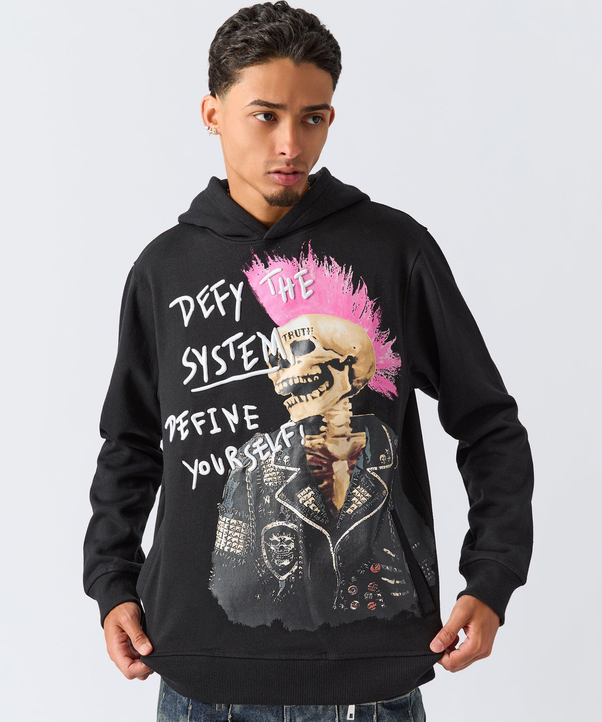 Define Embroidered Hoodie - Black | Reason Clothing Popular