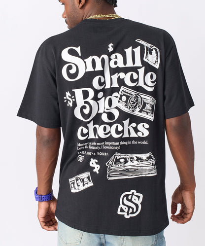 Big Checks Embroidered Short Sleeve Tee - Black | Reason Clothing Value