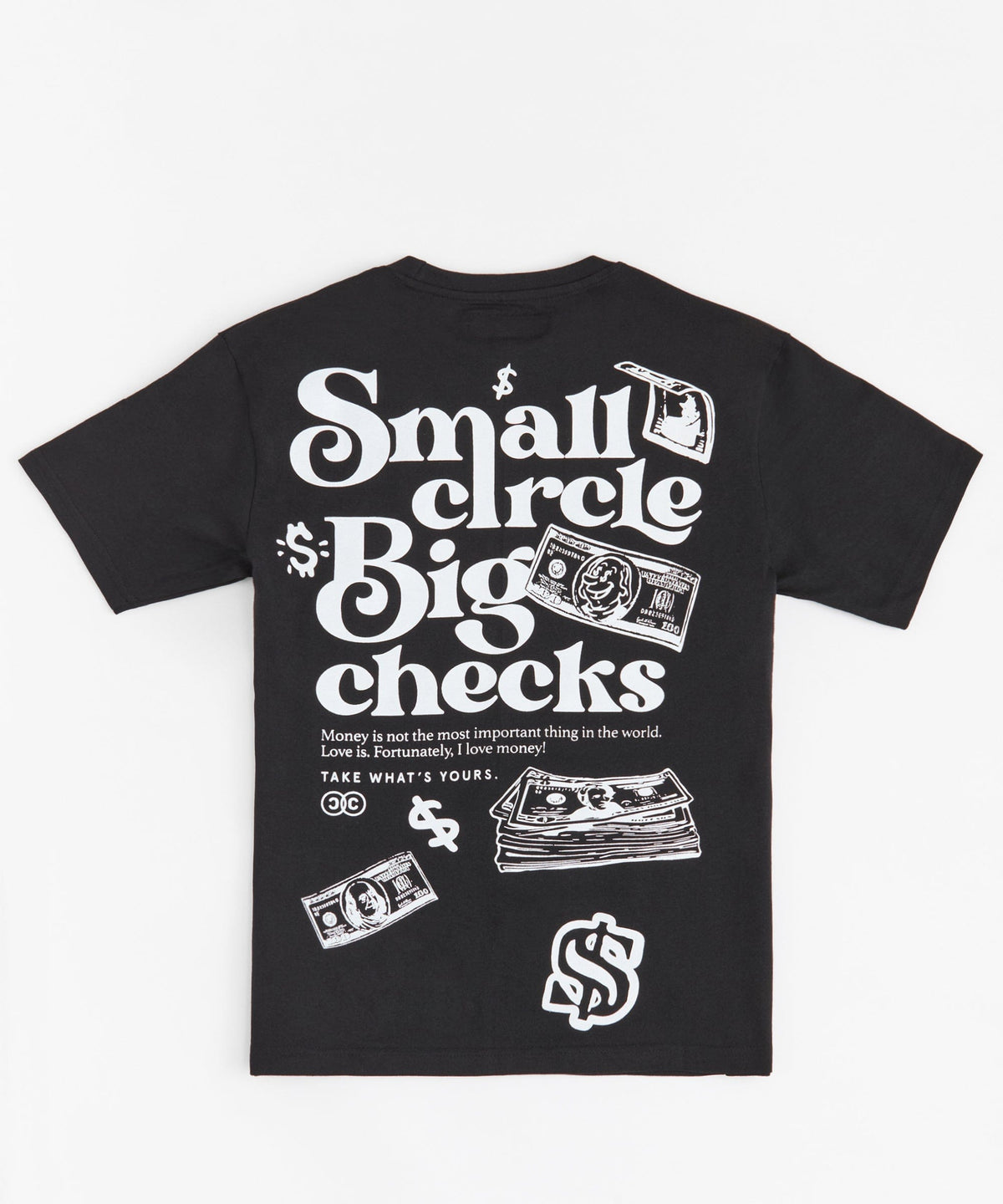 Big Checks Embroidered Short Sleeve Tee - Black | Reason Clothing Value