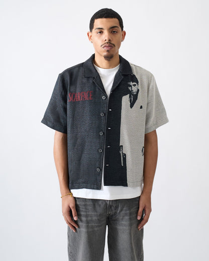 Scarface Tapestry Button Down - Black/White | Reason Clothing Best Price
