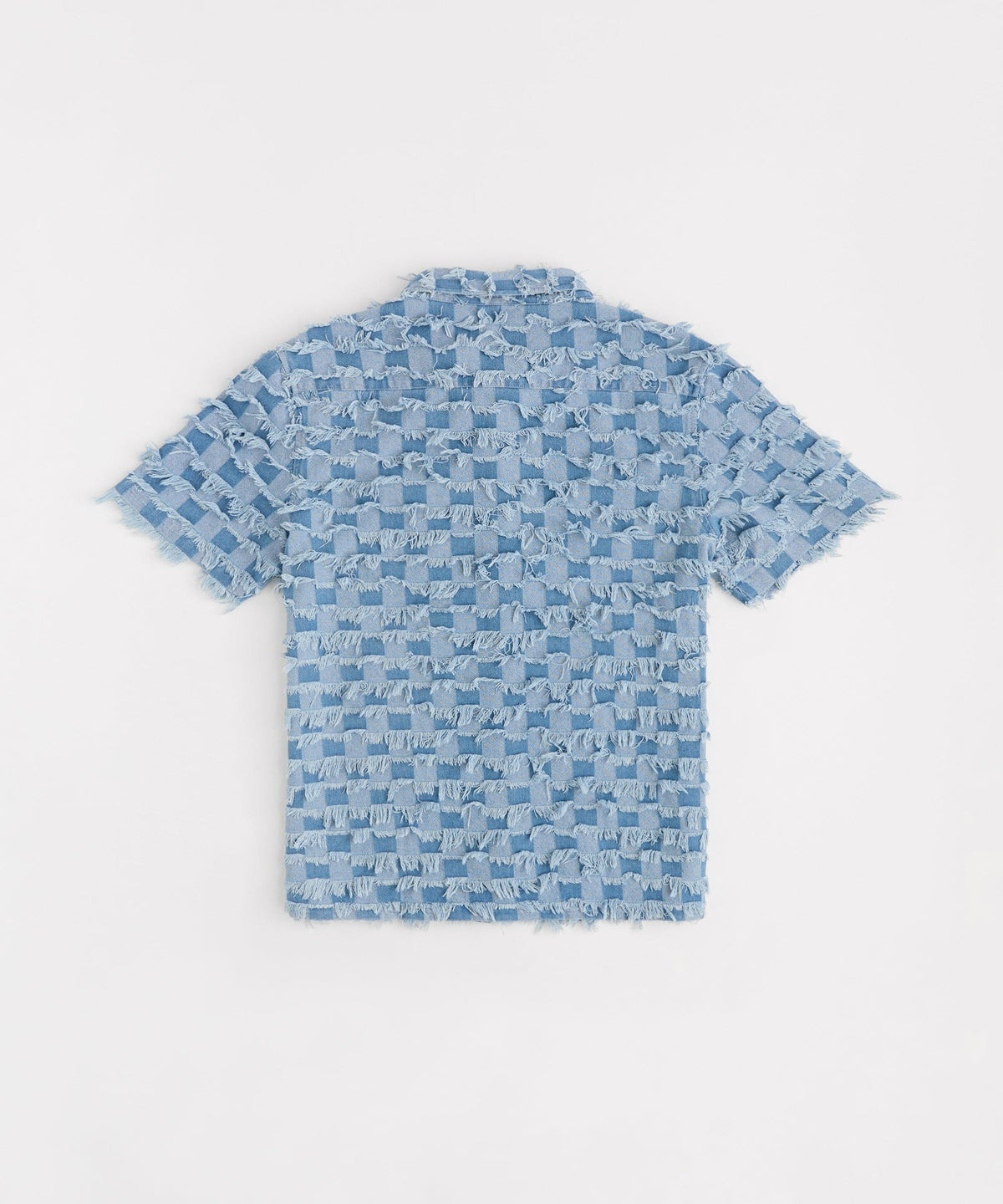 Textured Frayed Button Down Shirt - Blue | Reason Clothing Exclusive