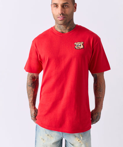 Cub Chenille Patched Short Sleeve Tee - Red | Reason Clothing Latest