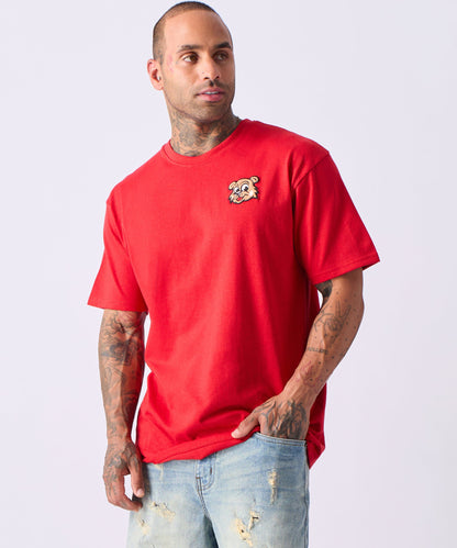 Cub Chenille Patched Short Sleeve Tee - Red | Reason Clothing Latest