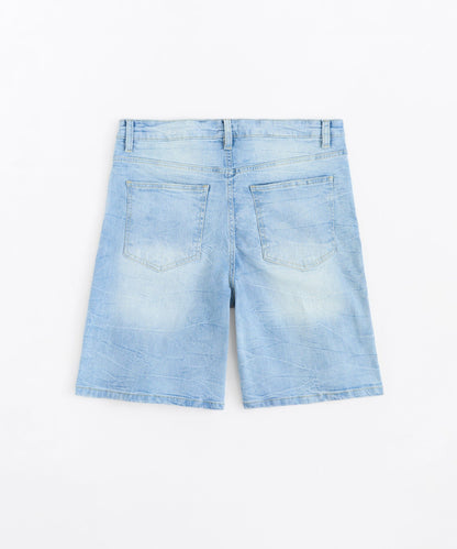 Dunes Rip and Repaired Denim Shorts - Medium Blue | Reason Clothing Signature