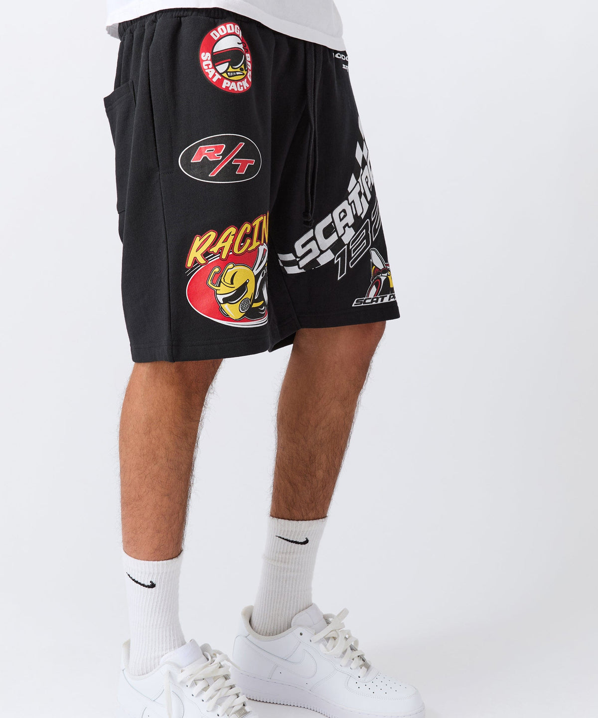 Dodge Scatpack Embroidered Racing Short - Black | Reason Clothing Customer Favorite