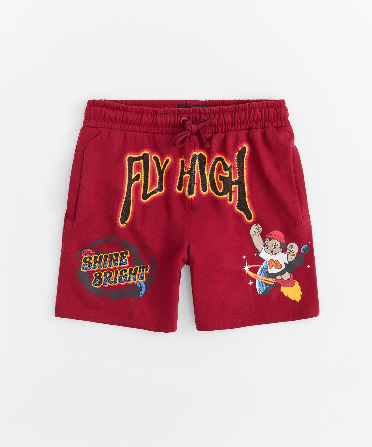 Fly High Rhinestone Fleece Short - Mauve | Reason Clothing Sale