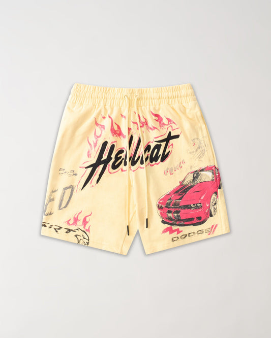 Dodge Hellcat Fleece Short - Tan | Reason Clothing Sale