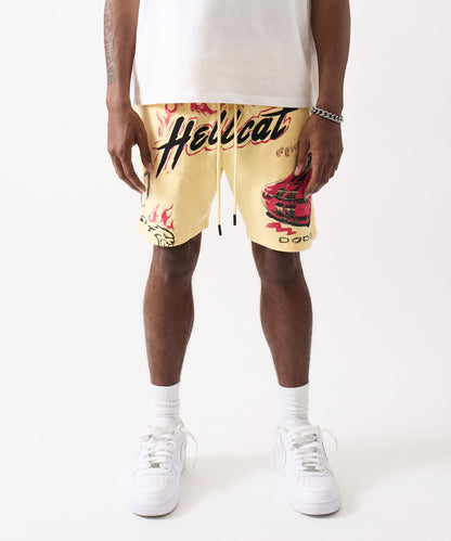 Dodge Hellcat Fleece Short - Tan | Reason Clothing Sale