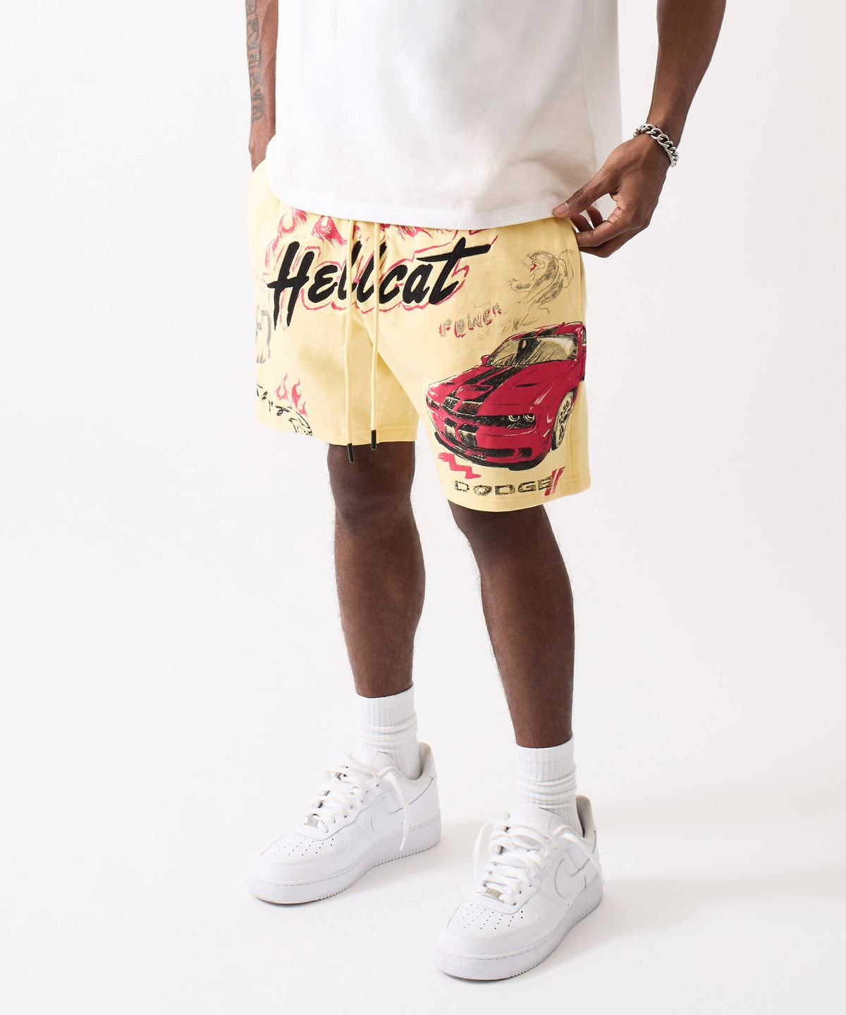 Dodge Hellcat Fleece Short - Tan | Reason Clothing Sale