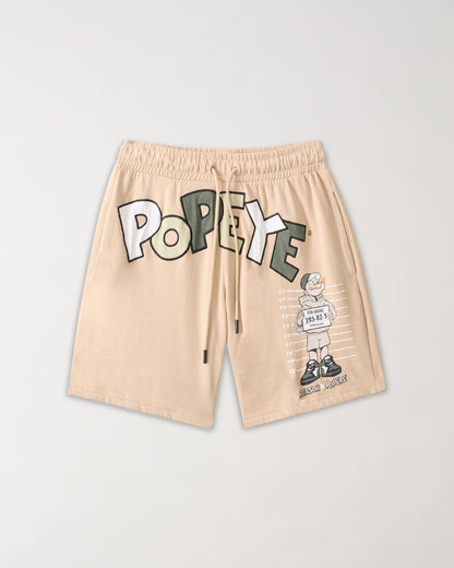 Popeye Mugshot Fleece Short - Tan | Reason Clothing Sale