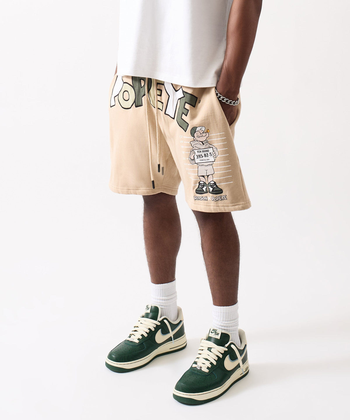 Popeye Mugshot Fleece Short - Tan | Reason Clothing Sale