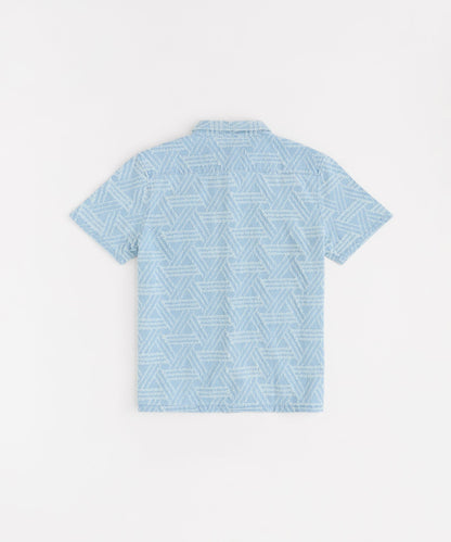 Textured Geometric Button Down Shirt - Light Blue | Reason Clothing Special Offer