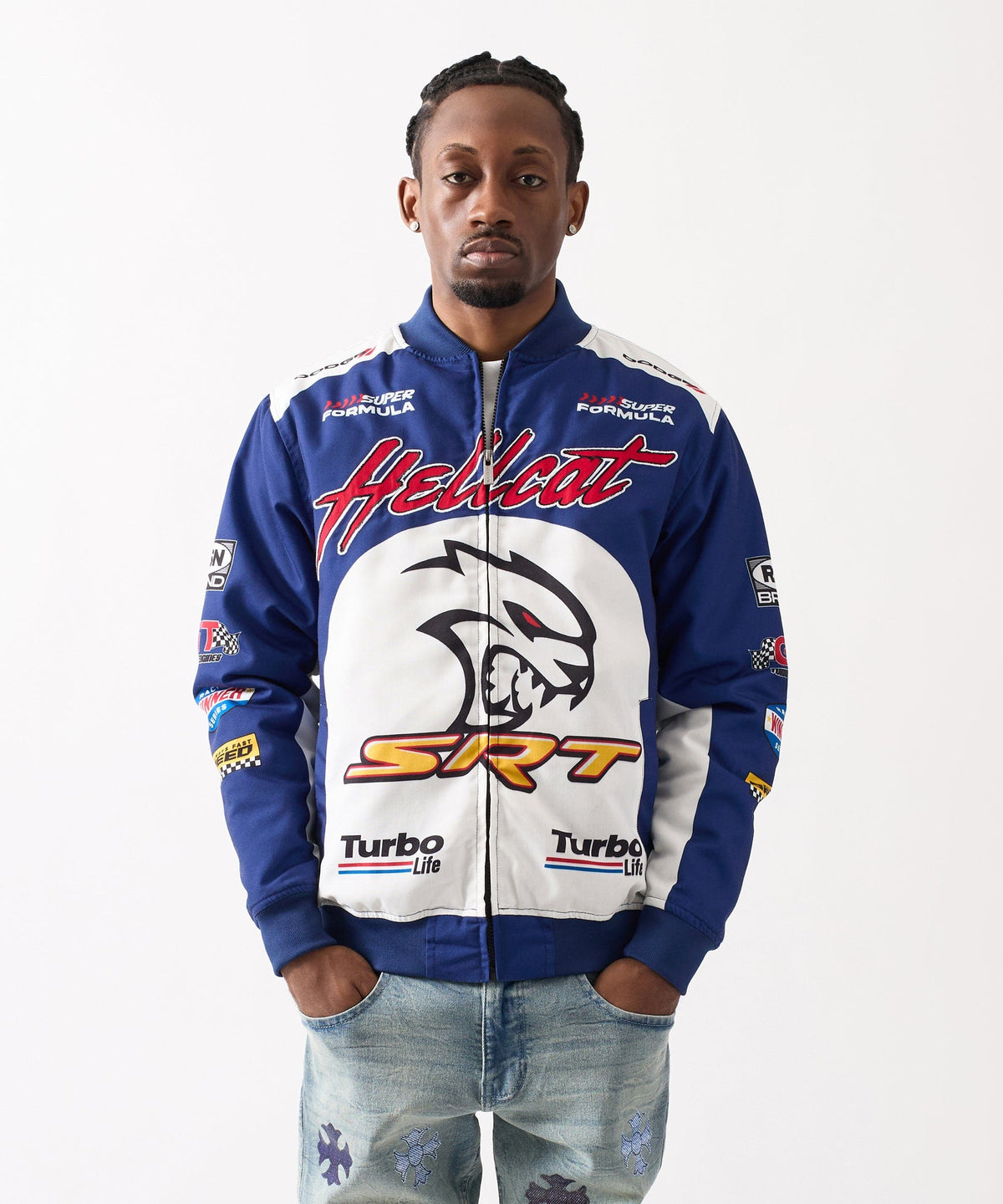 Dodge Hellcat Racing Full Zip Jacket - Blue | Reason Clothing Best Price