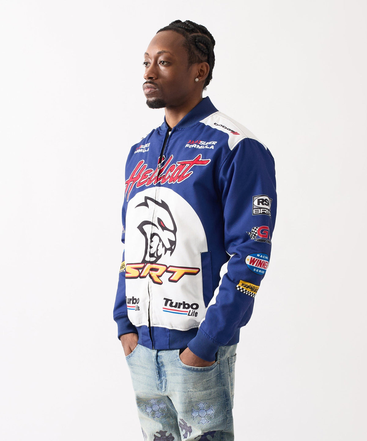 Dodge Hellcat Racing Full Zip Jacket - Blue | Reason Clothing Best Price