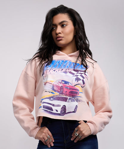 Womens Dodge Buckle Up Crop Hoodie | Reason Clothing Sale