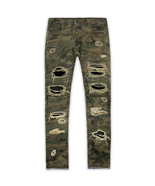Distressed Camo Denim Pant | Reason Clothing Smart Buy