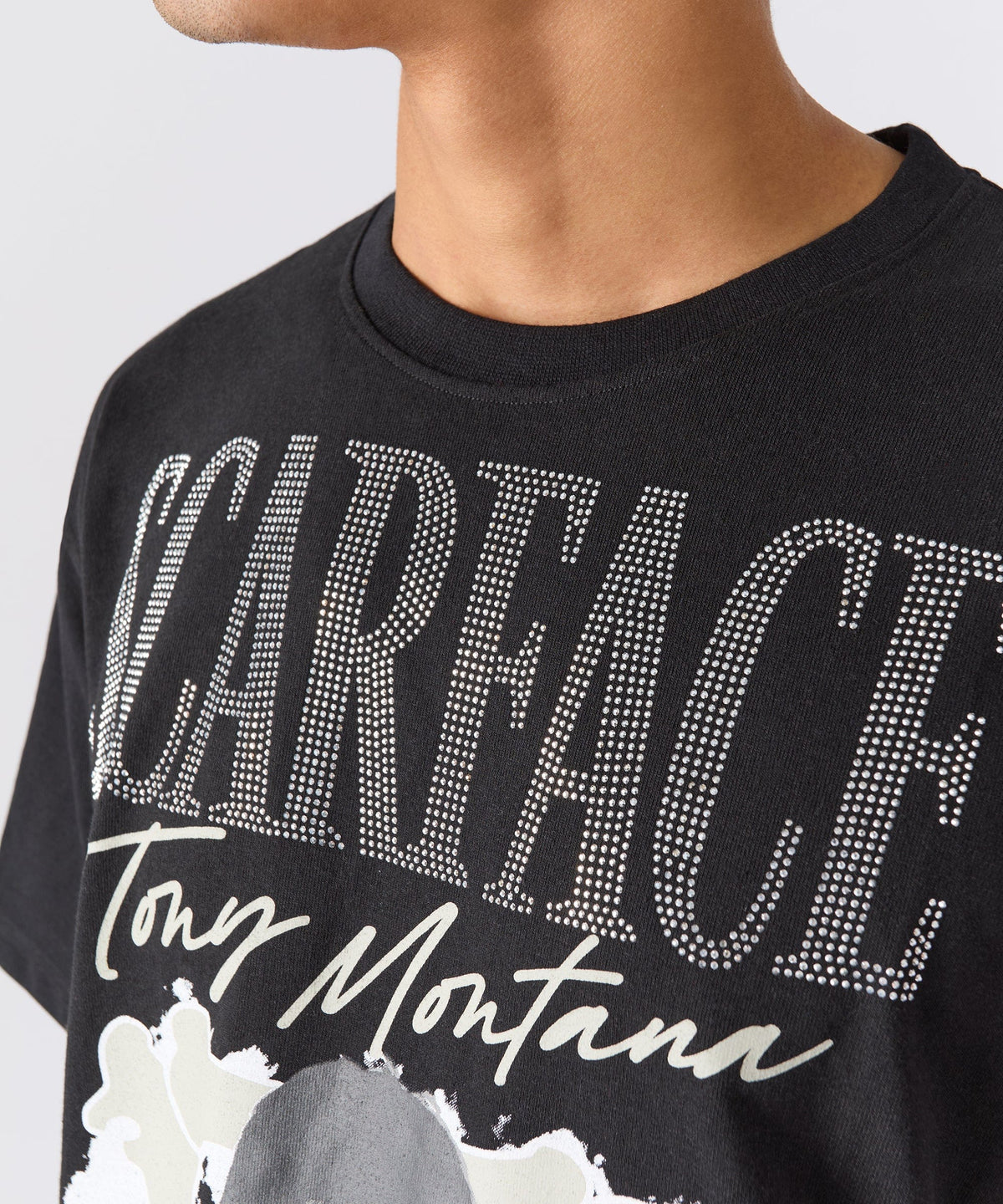 Scarface Tony Rhinestones Tee - Black | Reason Clothing Trending
