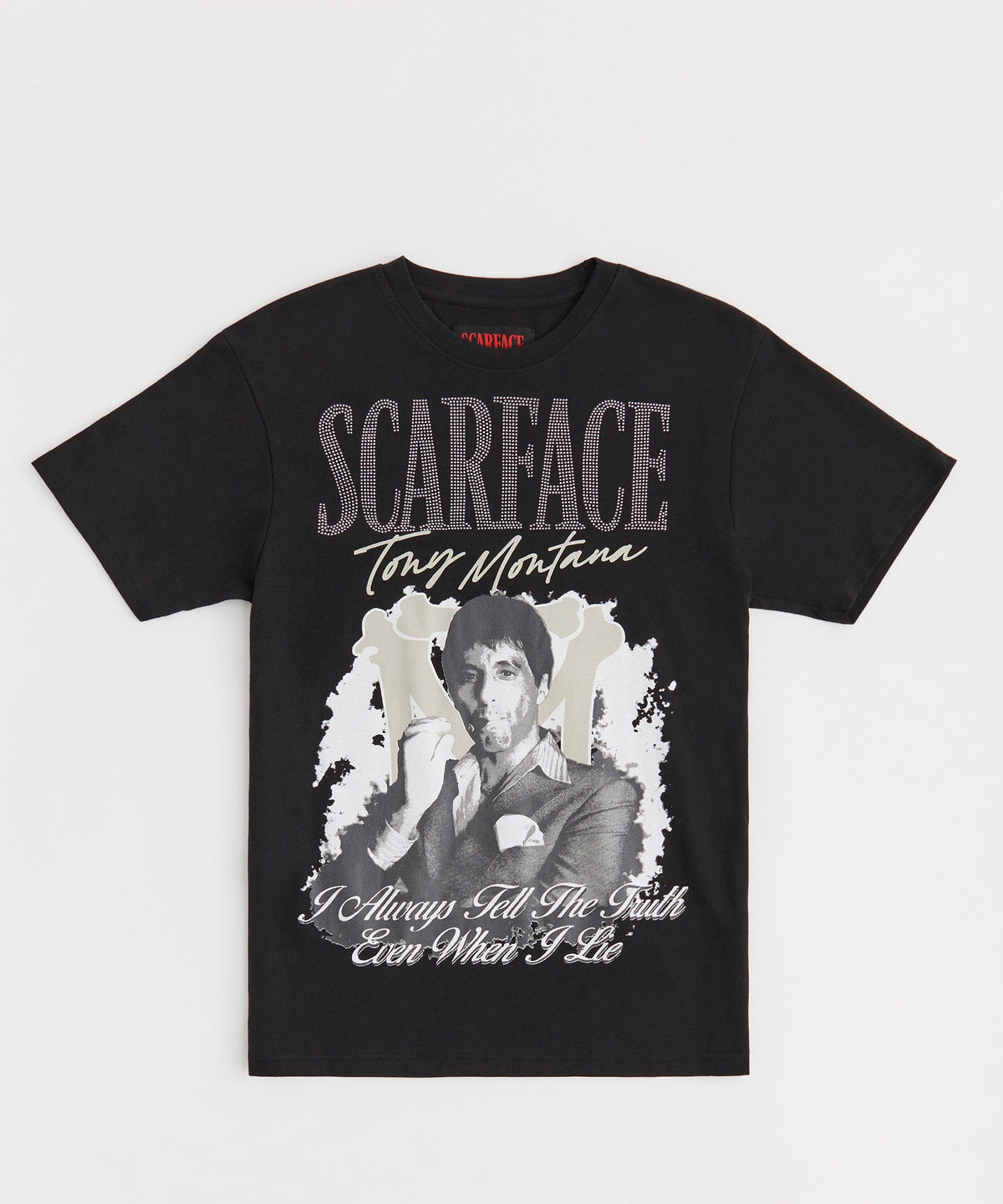 Scarface Tony Rhinestones Tee - Black | Reason Clothing Trending