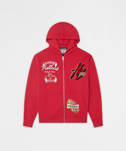 Hellcat Full Zip Hoodie - Red | Reason Clothing Smart Buy