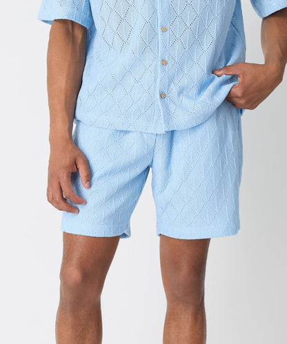 Diamond Plate Towel Short - Light Blue | Reason Clothing Hot Sale
