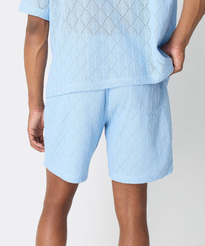 Diamond Plate Towel Short - Light Blue | Reason Clothing Hot Sale